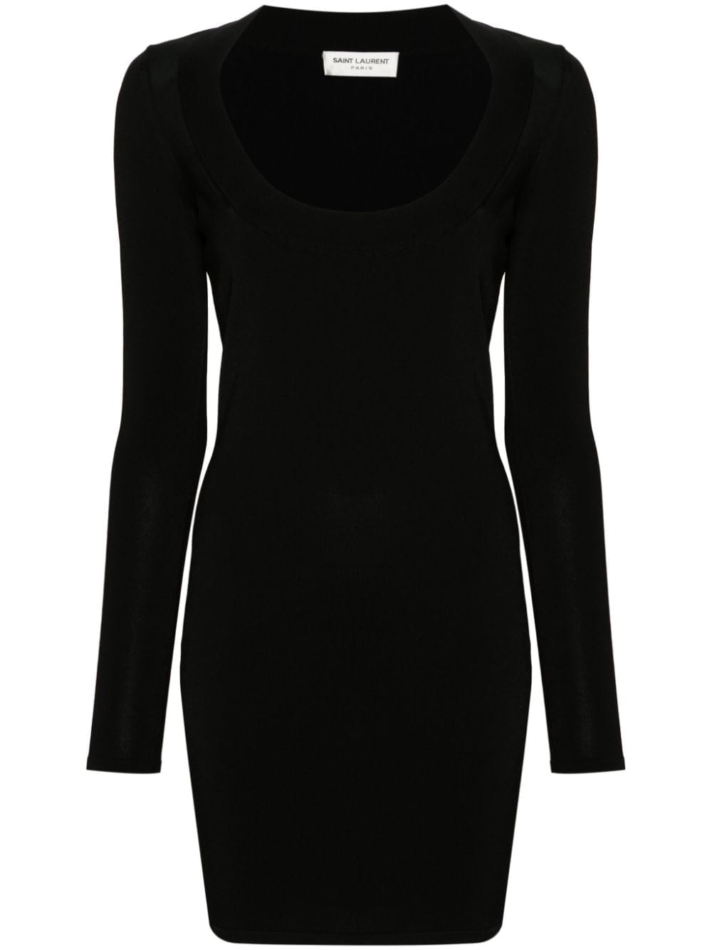 Dresses Saint Laurent Black Ribbed Knit Long Sleeve Dress Brand