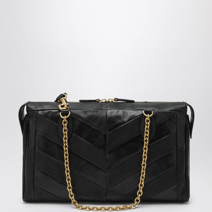 Valentino Garavani Panthea bag in black chevron-pattern nappa