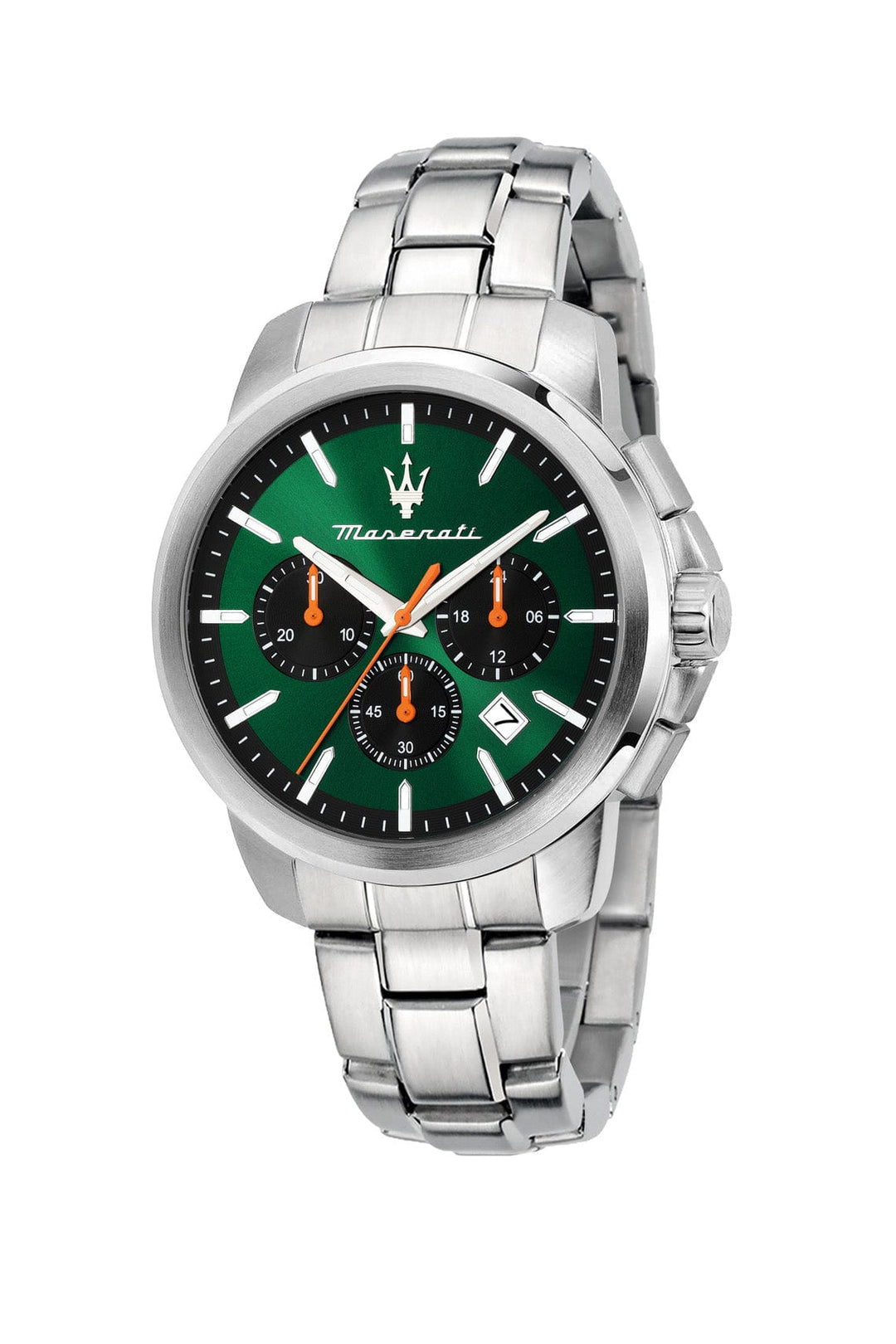 Watch Maserati Successo 42mm Chrono Green Dial Stainless Steel Strap Watch Brand
