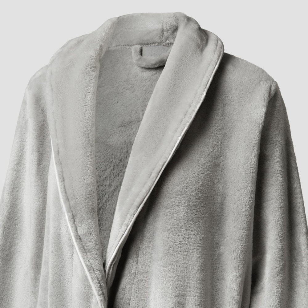 Brogo Bathrobes L / Dove Brogo Luxe Bathrobe Dove - White Piping Brogo Luxe Bathrobe Dove - White Piping Brand
