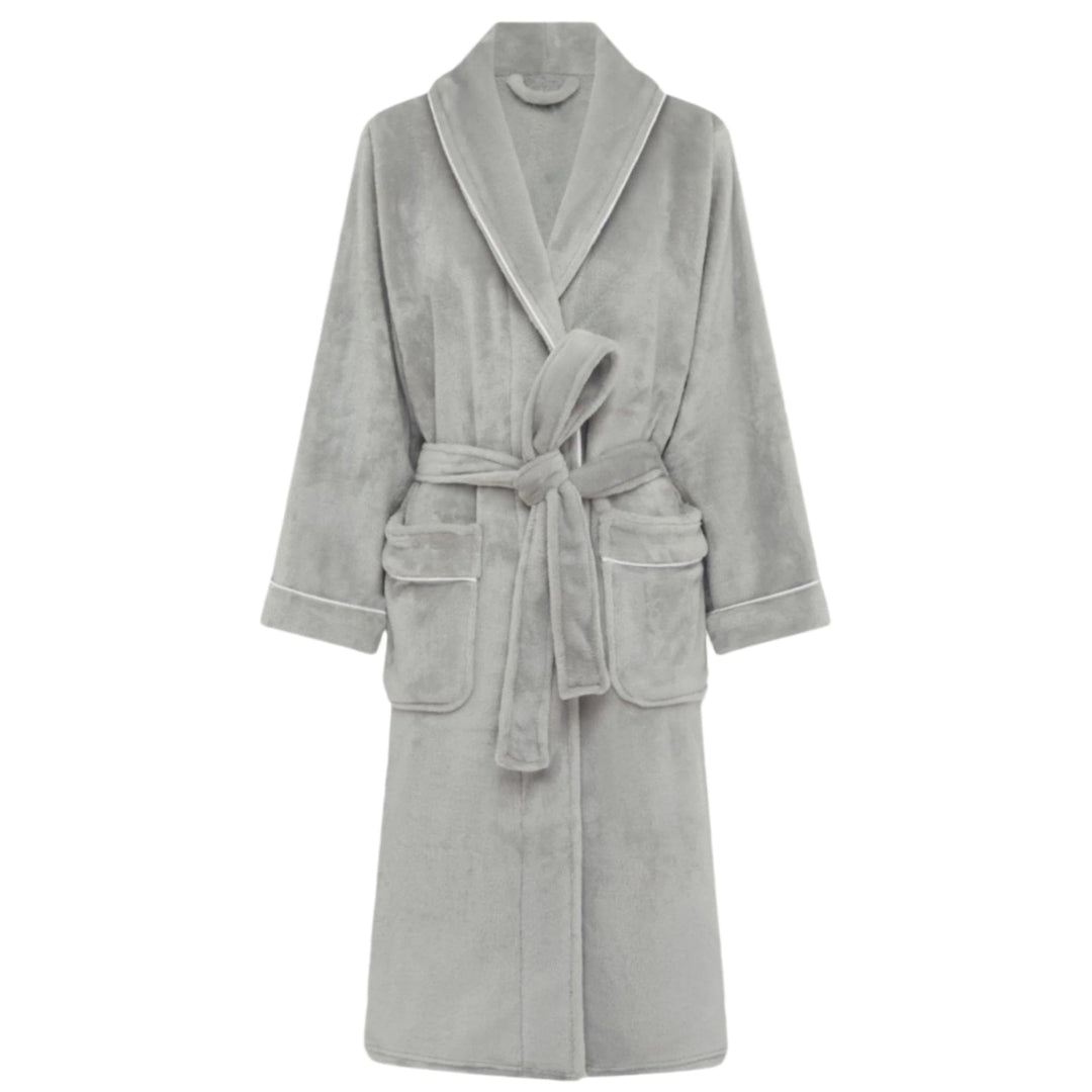 Brogo Bathrobes S/M / Dove Brogo Luxe Bathrobe Dove - White Piping Brogo Luxe Bathrobe Dove - White Piping Brand