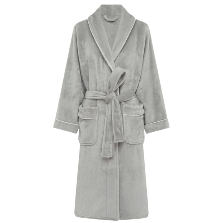 Brogo Bathrobes S/M / Dove Brogo Luxe Bathrobe Dove - White Piping Brogo Luxe Bathrobe Dove - White Piping Brand