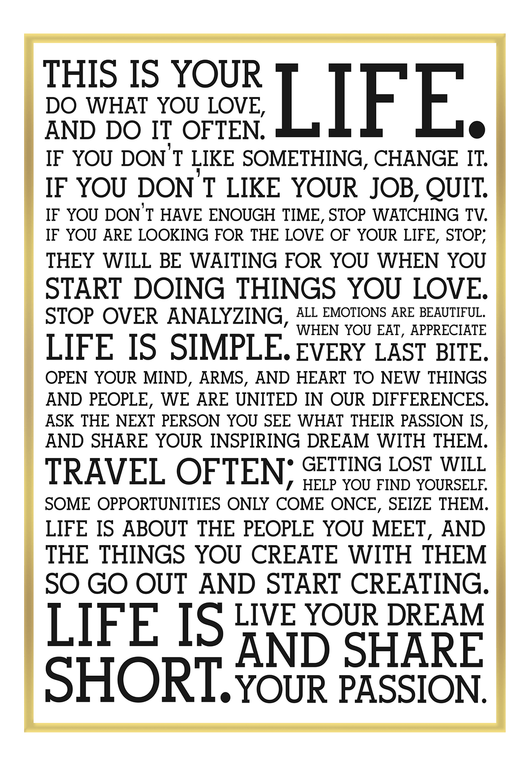 Canvas Print Holstee Manifesto Holstee Manifesto Wall Art : Ready to hang framed artwork. Brand