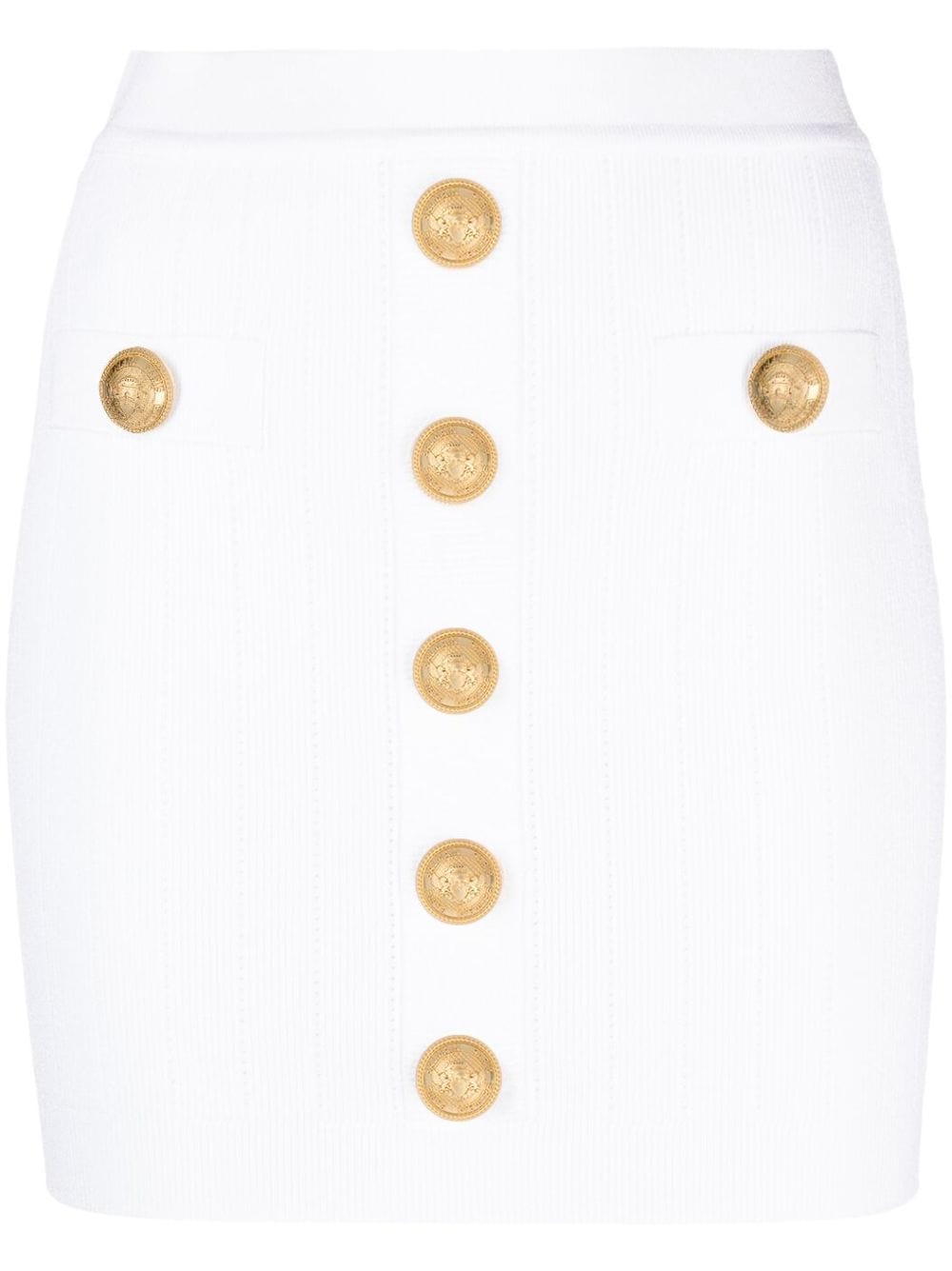 Balmain Skirts 38 Balmain Ribbed Knit Skirt Balmain White Ribbed Knit Mini Skirt Brand