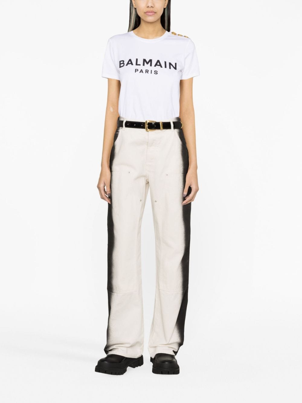Balmain Topwear XS Balmain Cotton T-shirt Balmain White Cotton T-shirt Brand