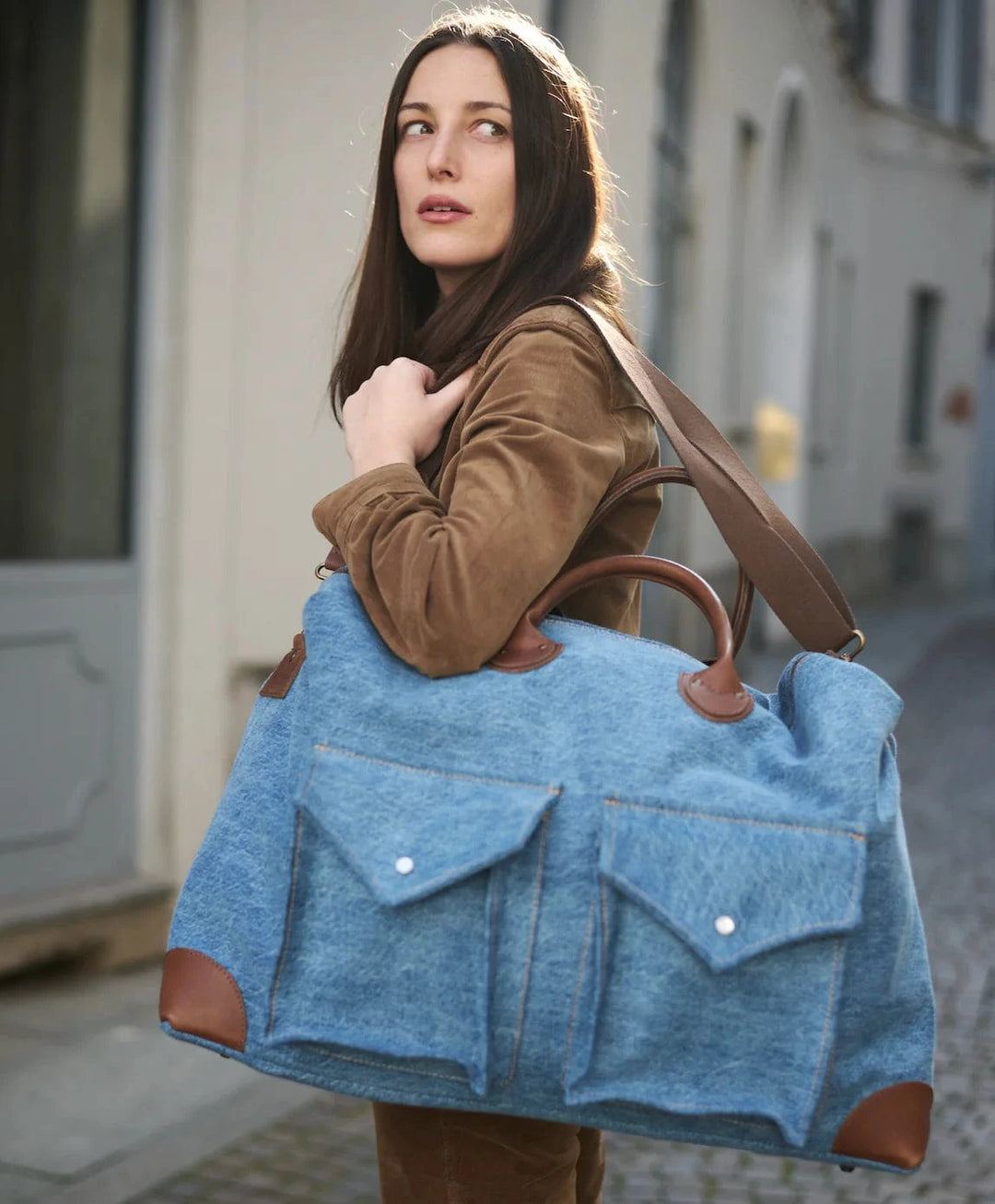 My Style Bags Travel Bags My Style Bags Harvard Safari Light Blue Ranch Candiani - Duffel Travel Bag My Style Bags Personilised Harvard Duffel Bag - Candiani Light Denim Brand