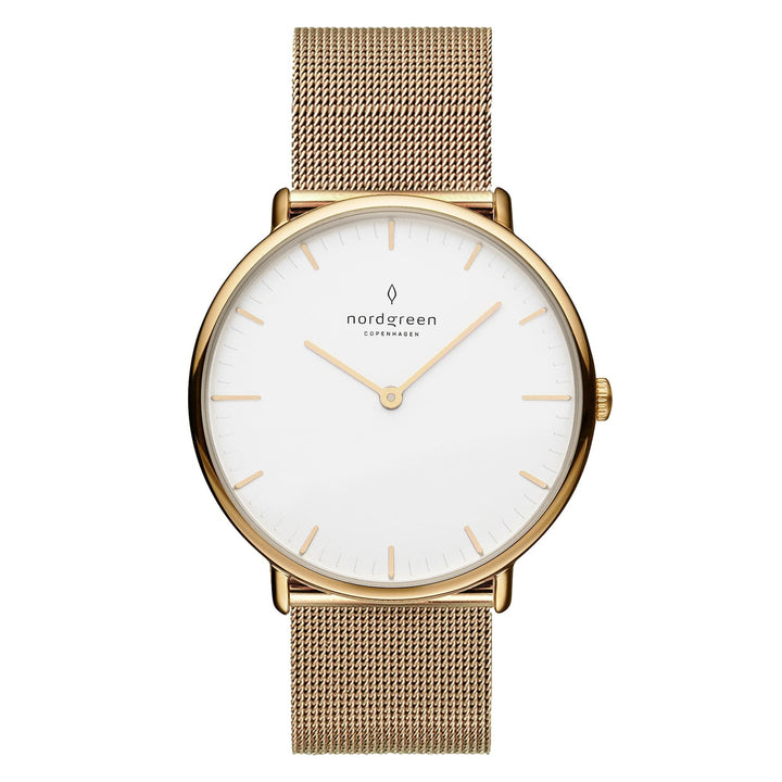 Nordgreen Watch Nordgreen Native 32mm Mesh Strap Women's Gold Dress Watch Brand