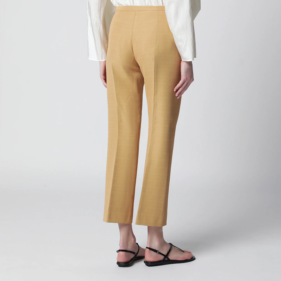 Alberta Ferretti - Beige ankle-length trousers in viscose blend