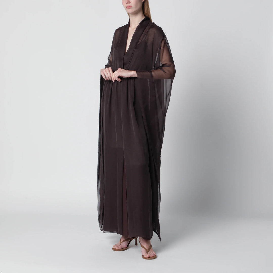 Alberta Ferretti - Long brown silk dress
