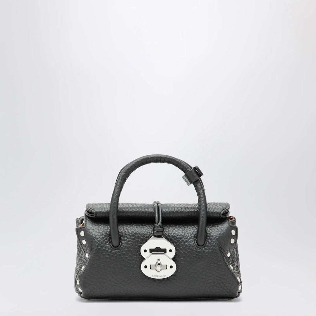 Zanellato - Dotta Baby black grained leather bag