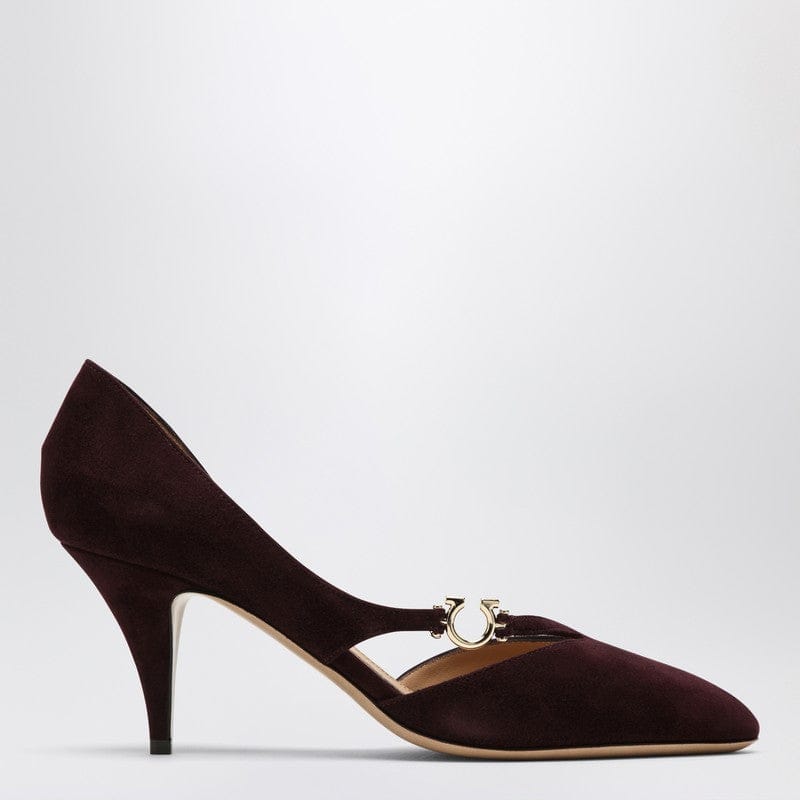 Shoes Ferragamo - Pumps with Gancini detail Dark Barolo - 7,5 US Brand