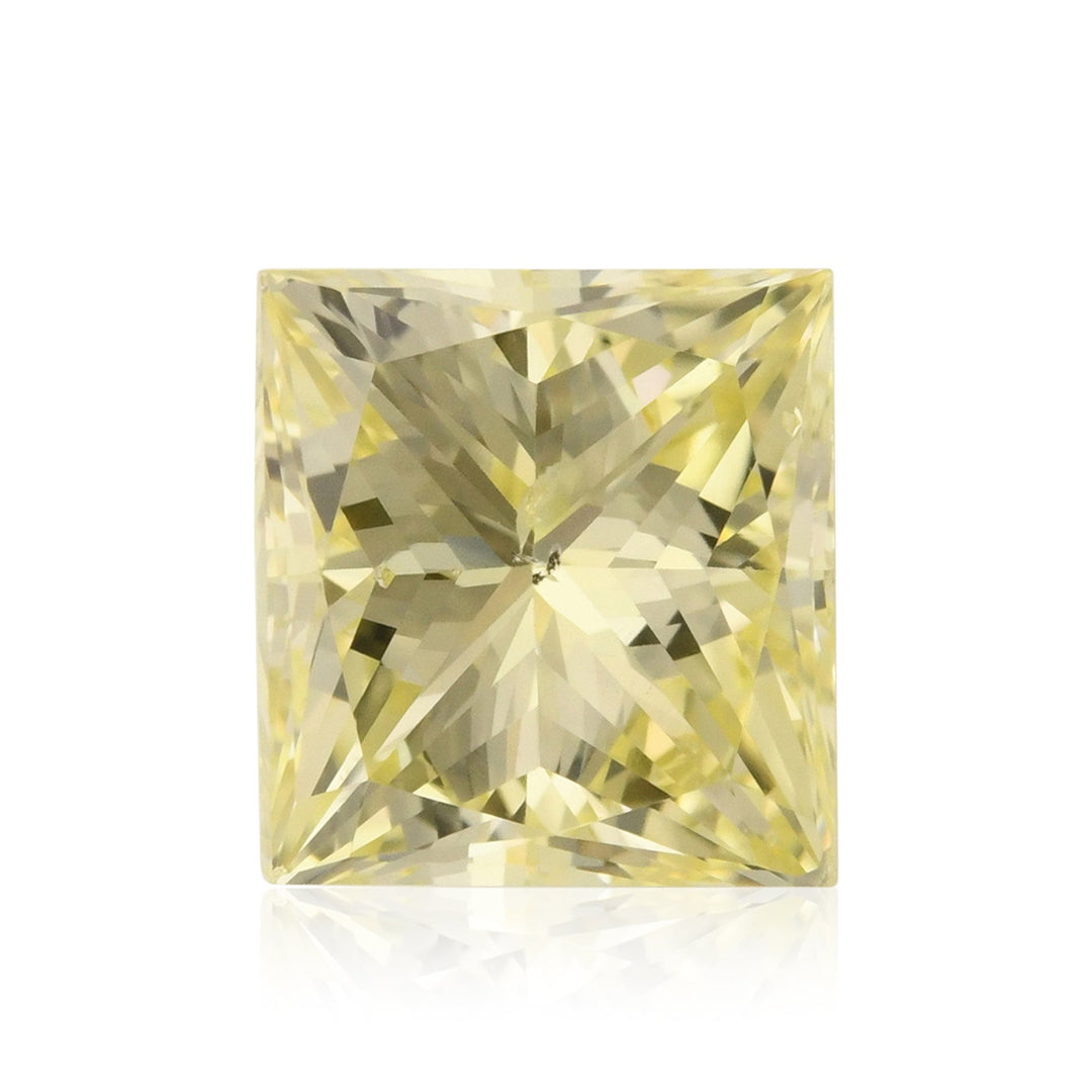 1.09 Carat Fancy Light Yellow Princess Diamond SI2 GIA