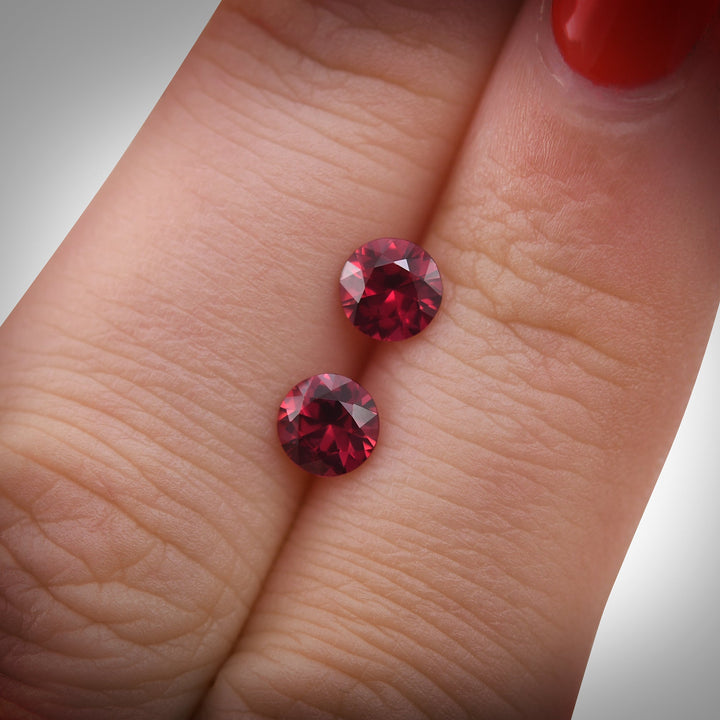 1.16 Carat Red MOZAMBIQUE Round Rubies Pair