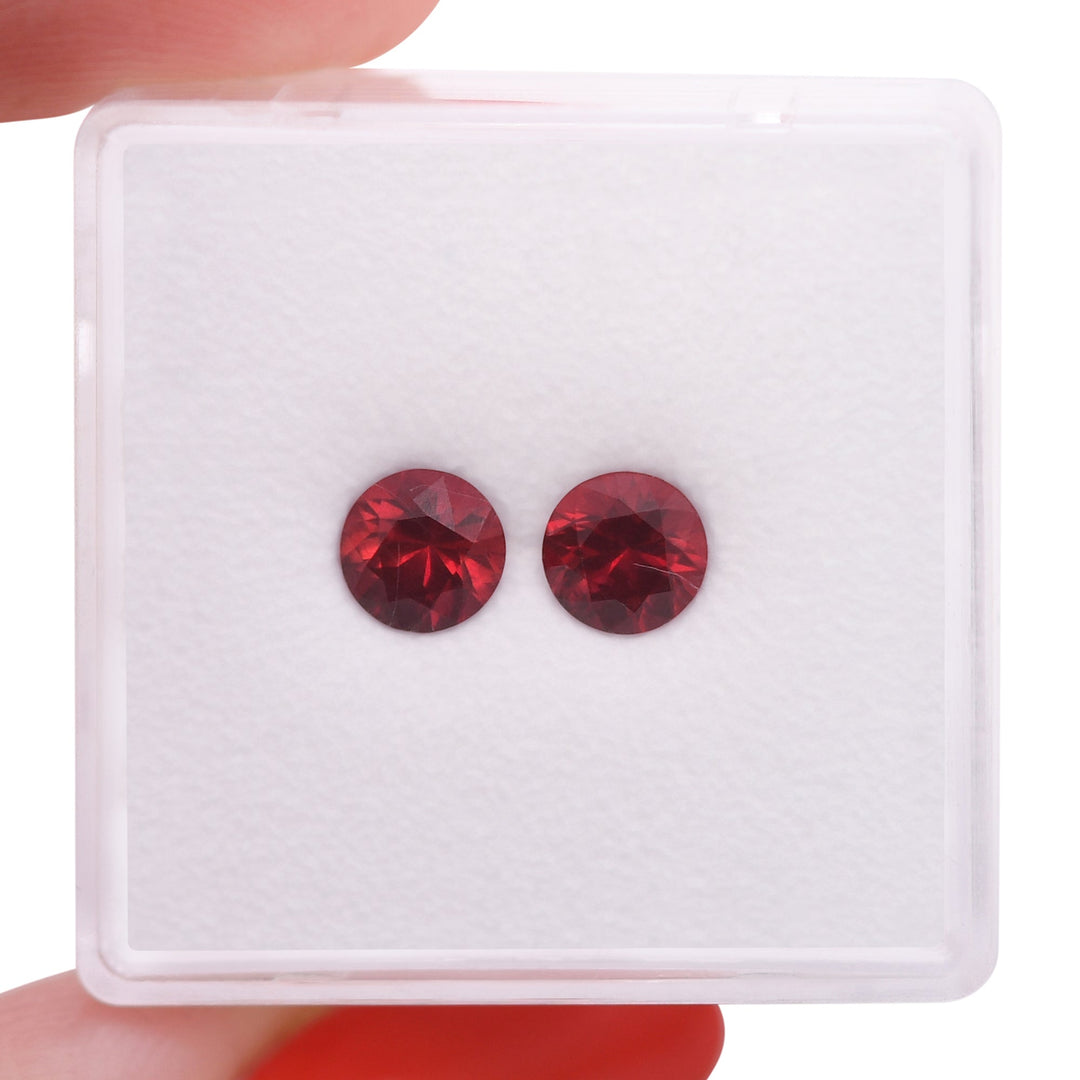 1.28 Carat Red MOZAMBIQUE Round Rubies Pair