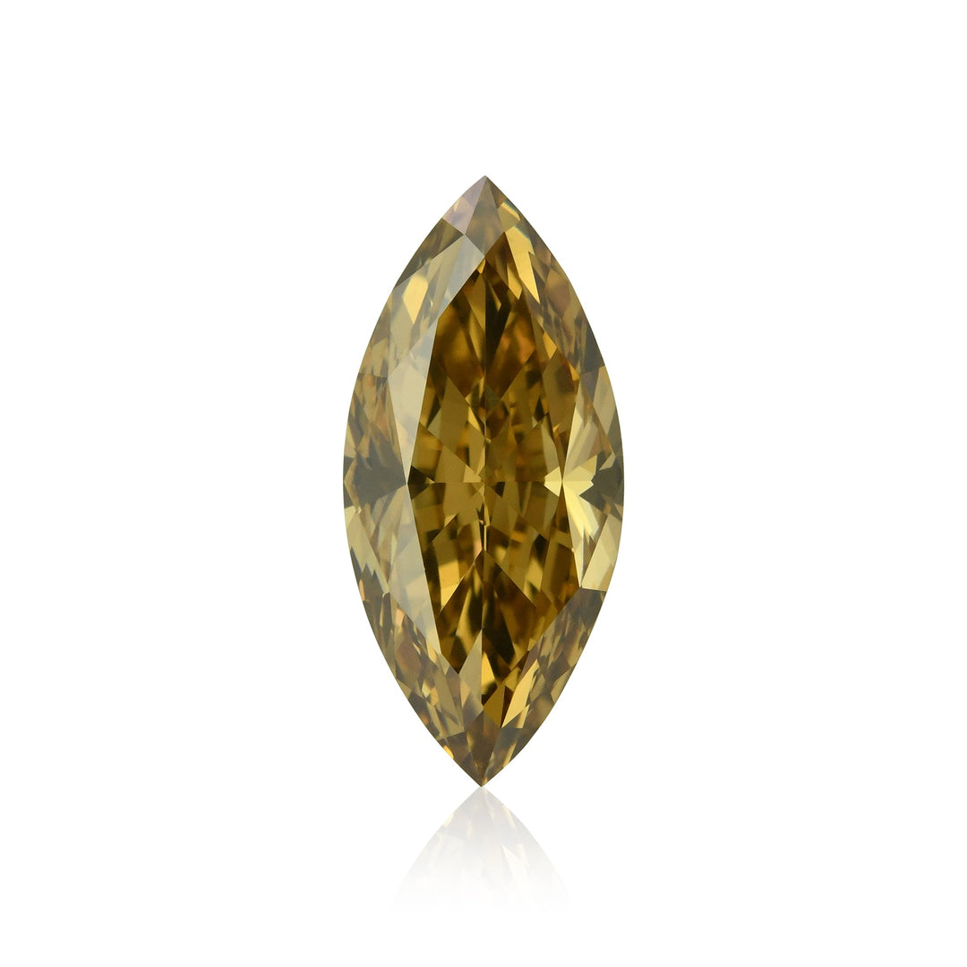 1.51 Carat Fancy Yellow Brown Marquise Diamond VS2 GIA