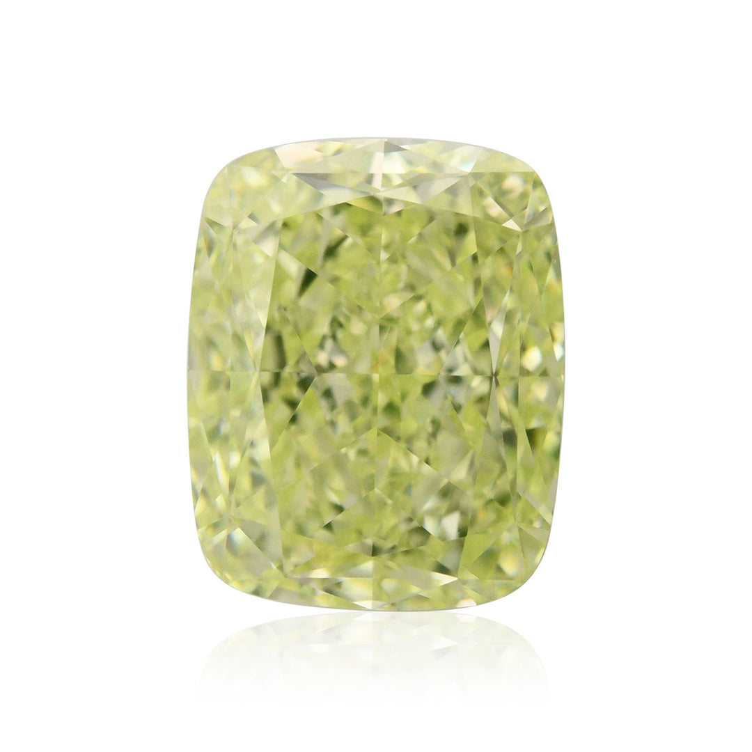 1.52 Carat Fancy Yellow Green Cushion Diamond VS2 GIA