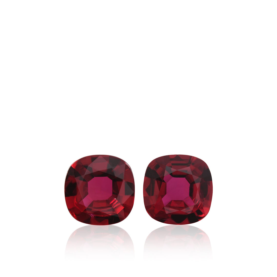 1.58 Carat Red MOZAMBIQUE Cushion Rubies Pair
