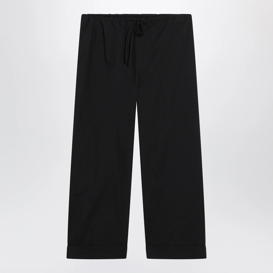 The Row - Low-rise relaxed-fit cotton poplin trousers in black