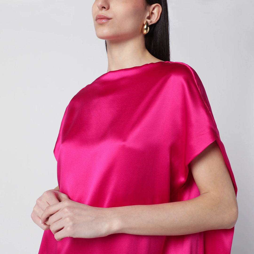 Dries Van Noten - Fuchsia silk satin midi dress