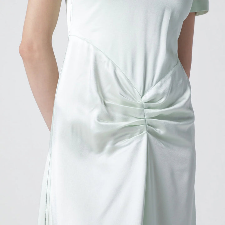 Victoria Beckham - Blaire dress with gathered waist in aloe colour