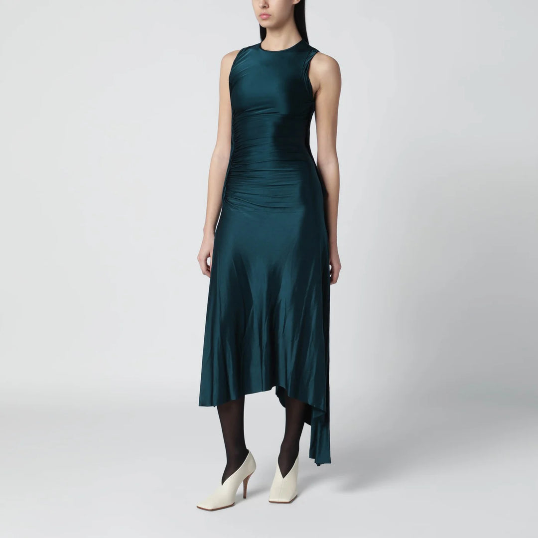 Victoria Beckham - Twist dress in dark aqua green