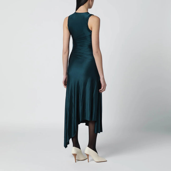 Victoria Beckham - Twist dress in dark aqua green