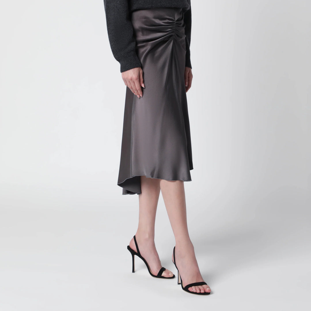 Victoria Beckham - Bela midi skirt in crêpe satin gold