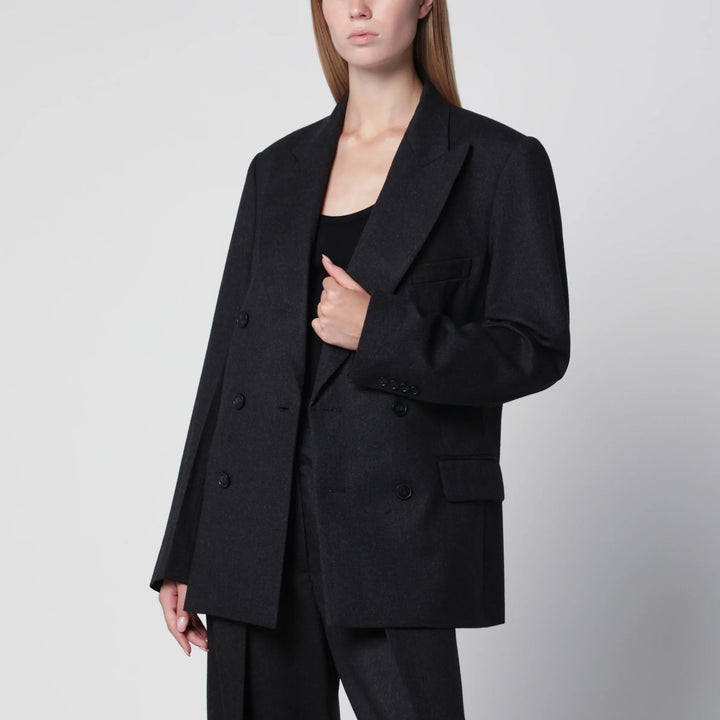 Victoria Beckham - Dark Grey Double-Breasted Wool Jacket