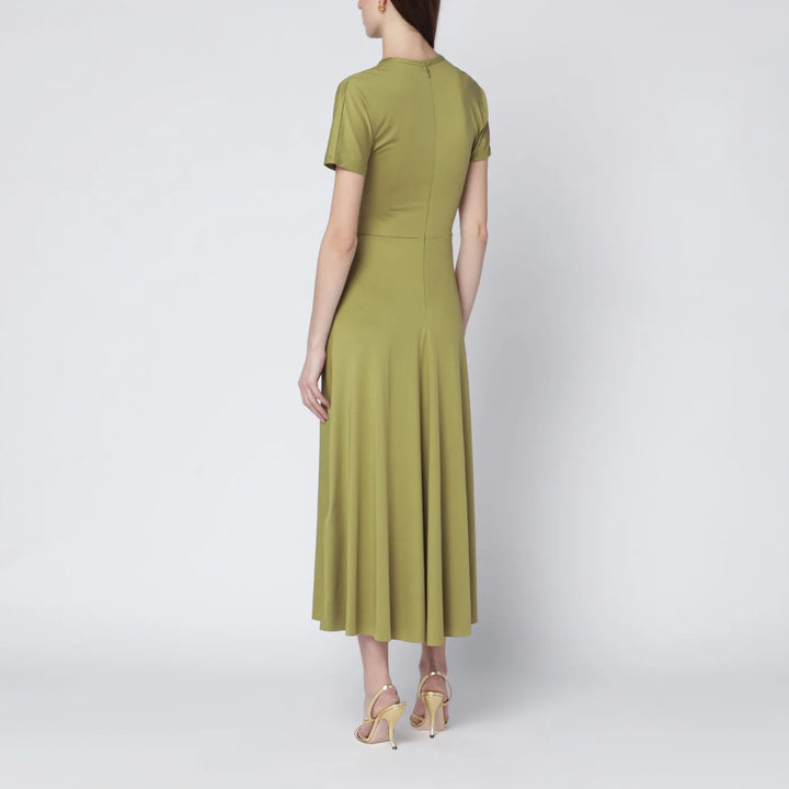 Victoria Beckham - Blaire dress with gathered waist in yellowish green