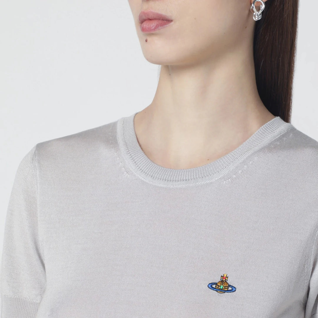 Vivienne Westwood - Light grey Bea wool and silk top