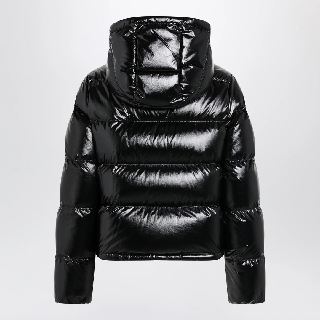 Moncler - Niveole cropped down jacket in glossy nylon black