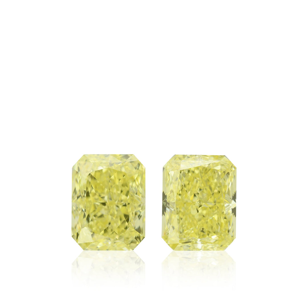 2.38 Carat Fancy Intense Yellow Radiant Diamonds VS2 GIA