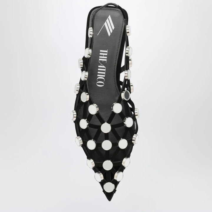 The Attico - Black Grid ballerina