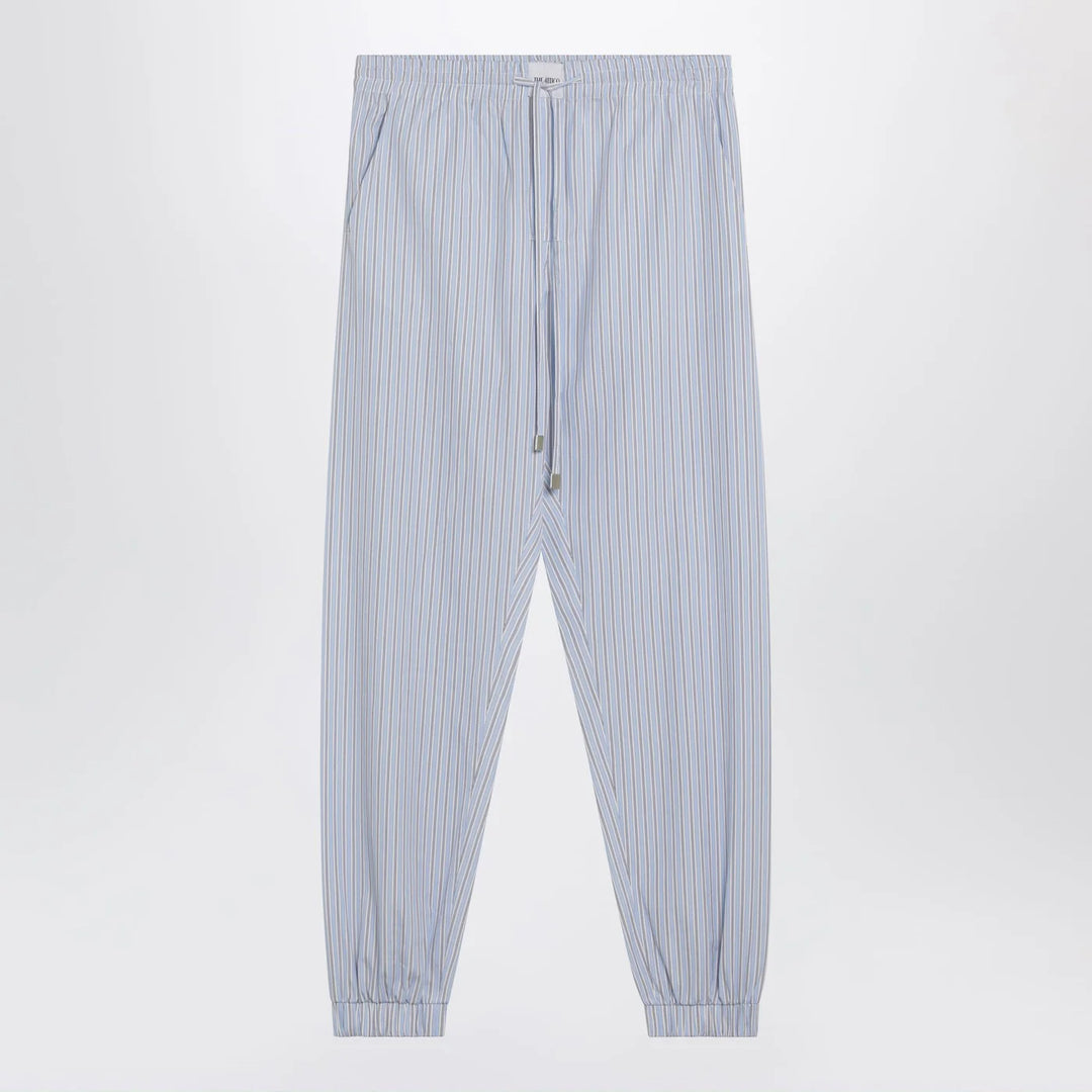 The Attico - Light blue/white striped trousers