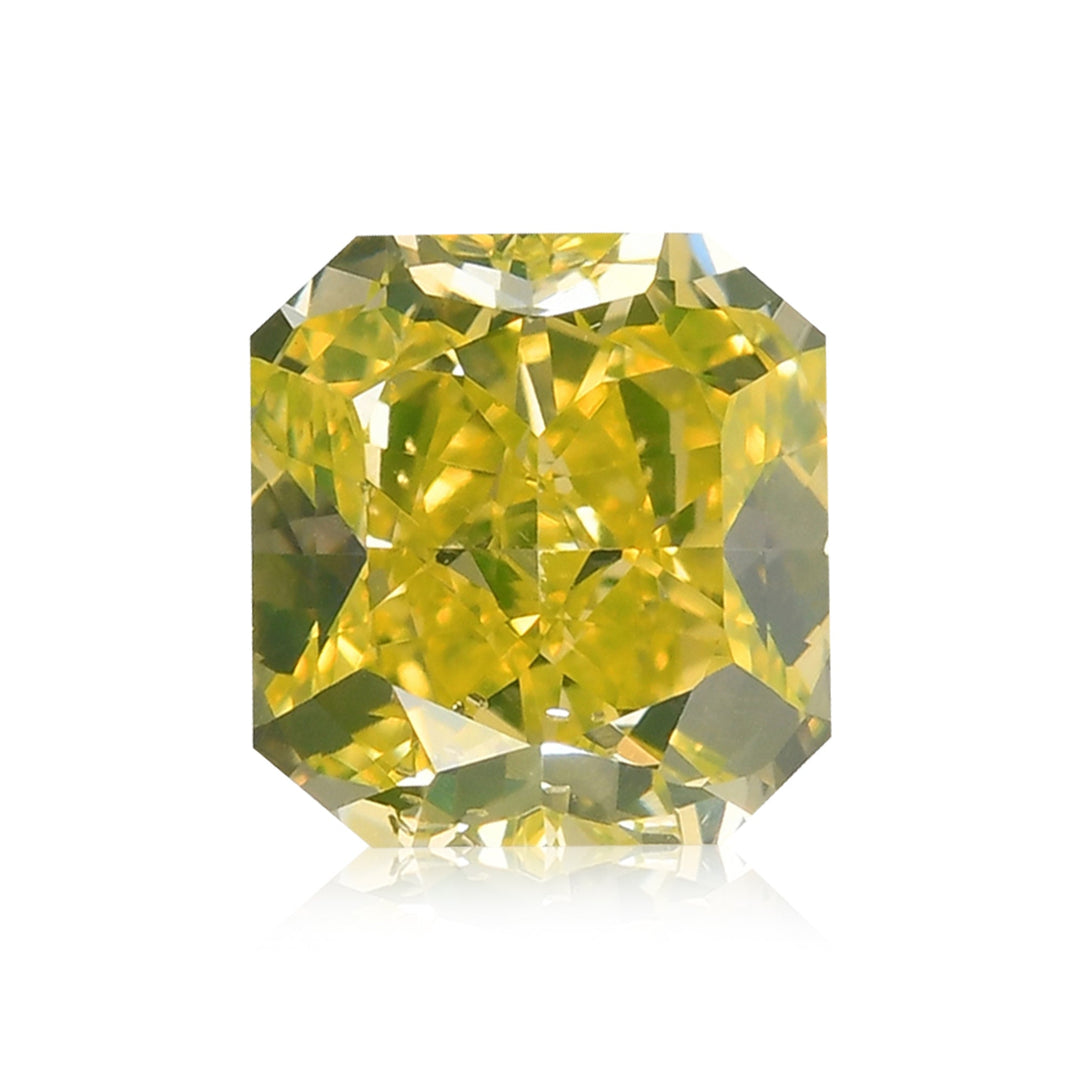 1.01 Carat Fancy Intense Green Yellow Radiant Diamond SI2 GIA