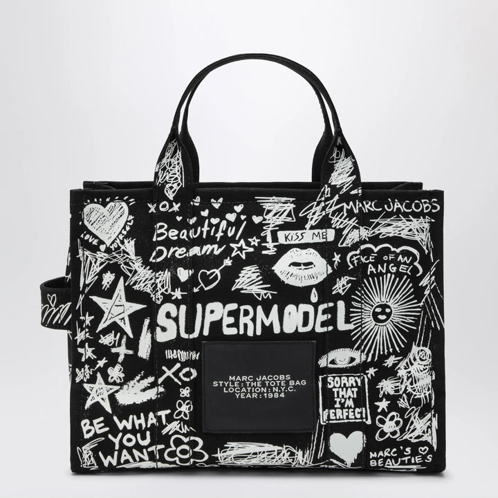 Marc Jacobs - The Tote Bag medium black with punk lettering