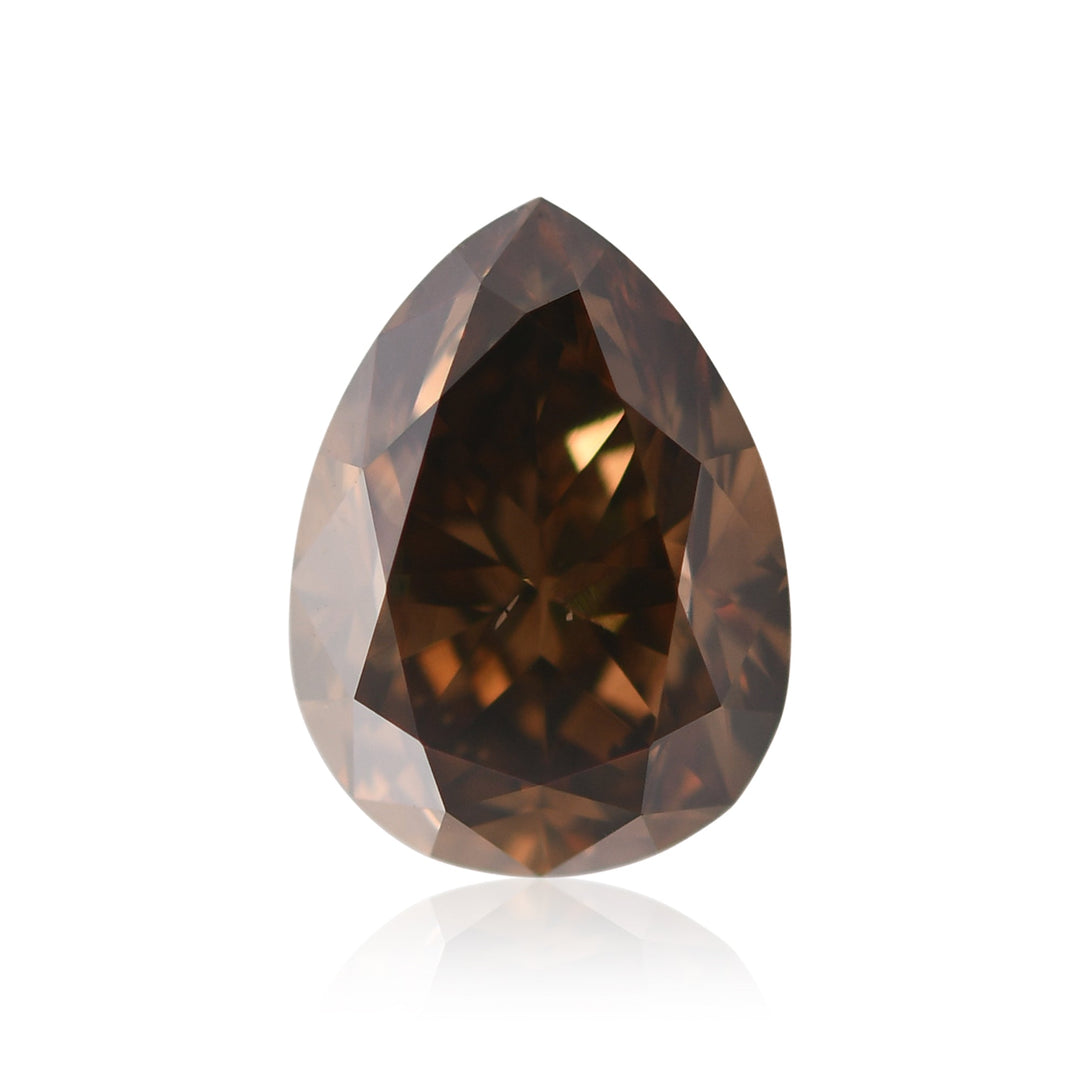 3.07 Carat Fancy Dark Orangy Brown Pear Diamond SI1 GIA