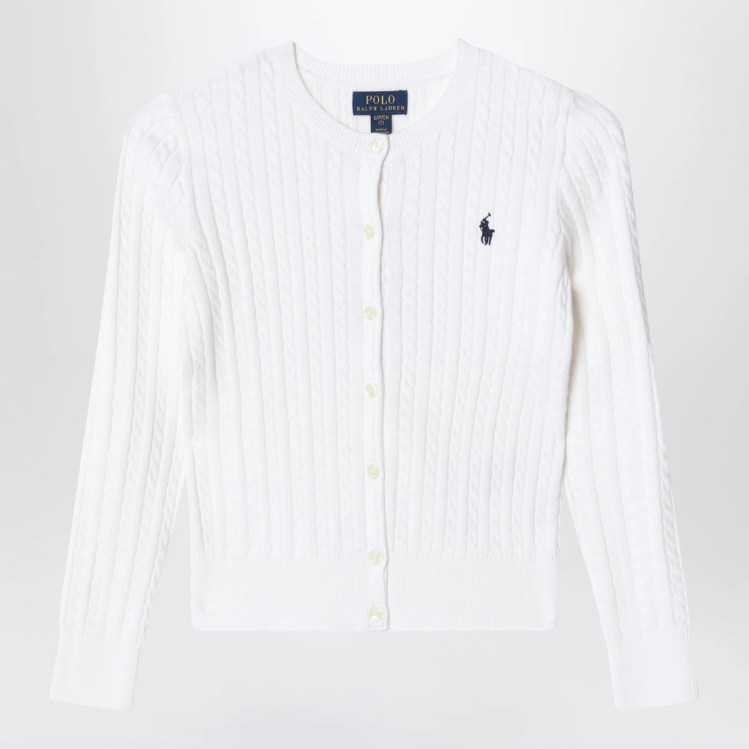 Polo Ralph Lauren - White fine cable-knit cotton cardigan