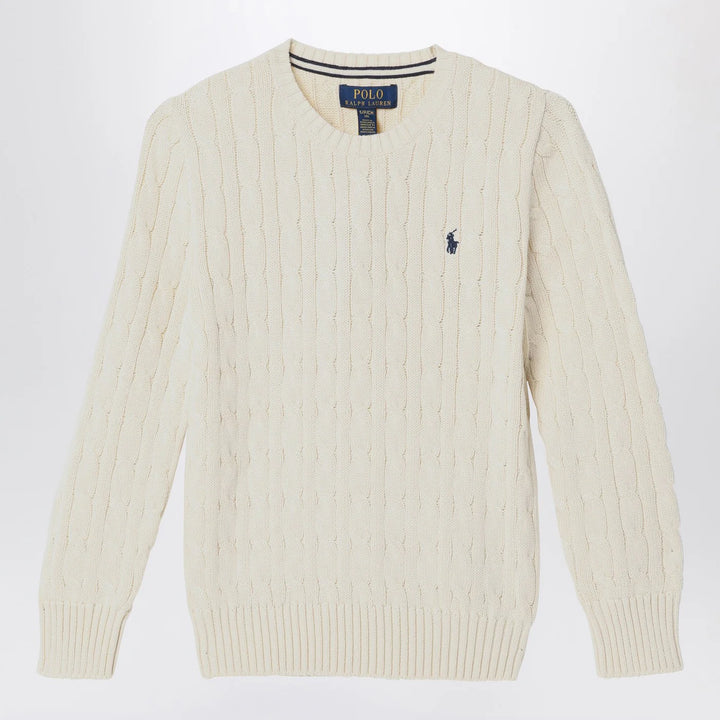 Polo Ralph Lauren - Cream cable-knit crewneck sweater
