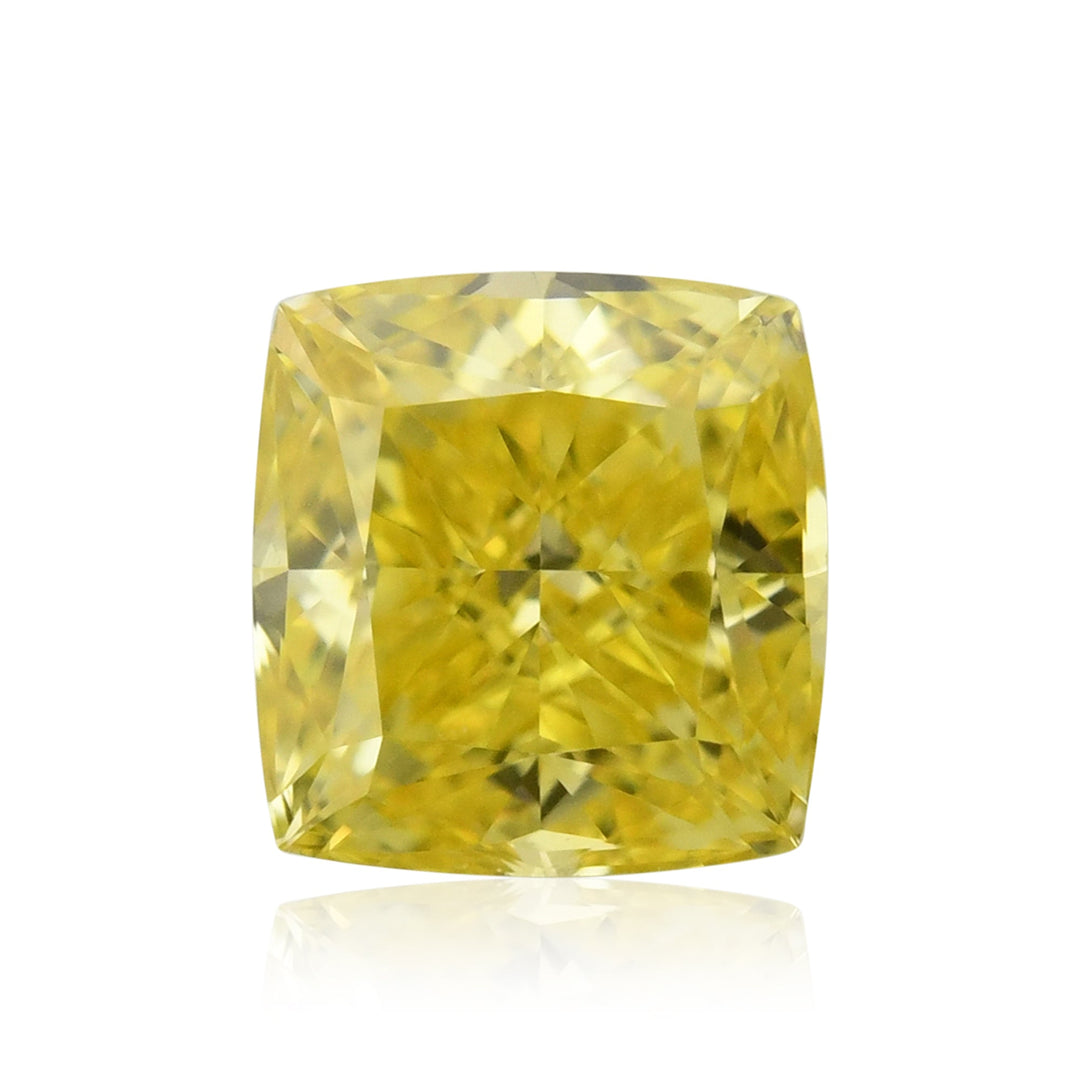 0.54 Carat Fancy Vivid Yellow Cushion Diamond VS1 GIA