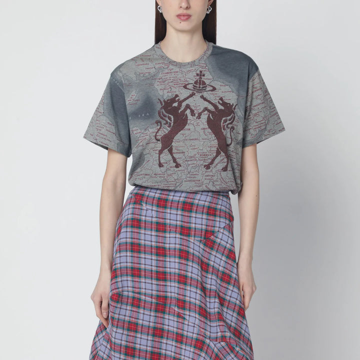 Vivienne Westwood - Grey mélange T-shirt with logo print