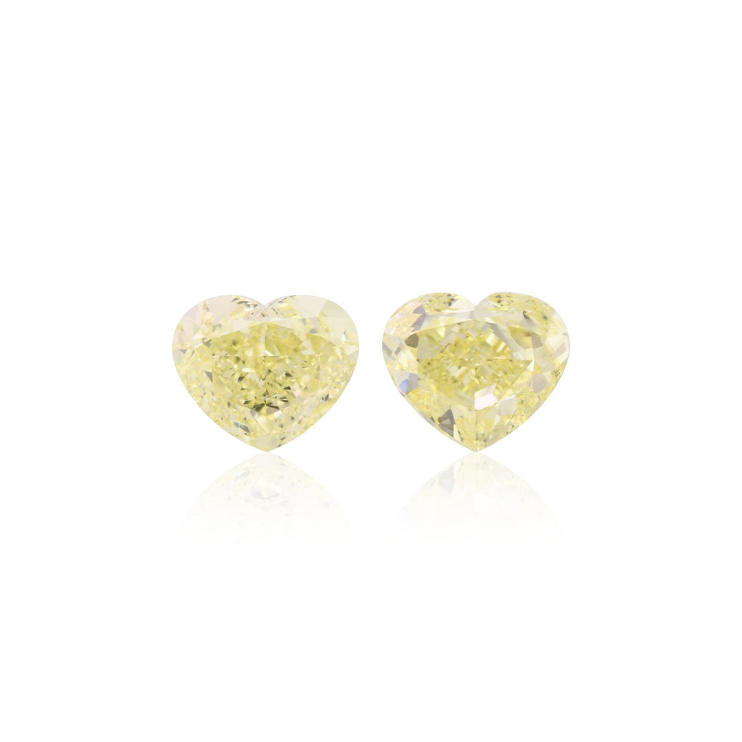 4.01 Carat Fancy Light Yellow Heart Diamonds VS2 GIA