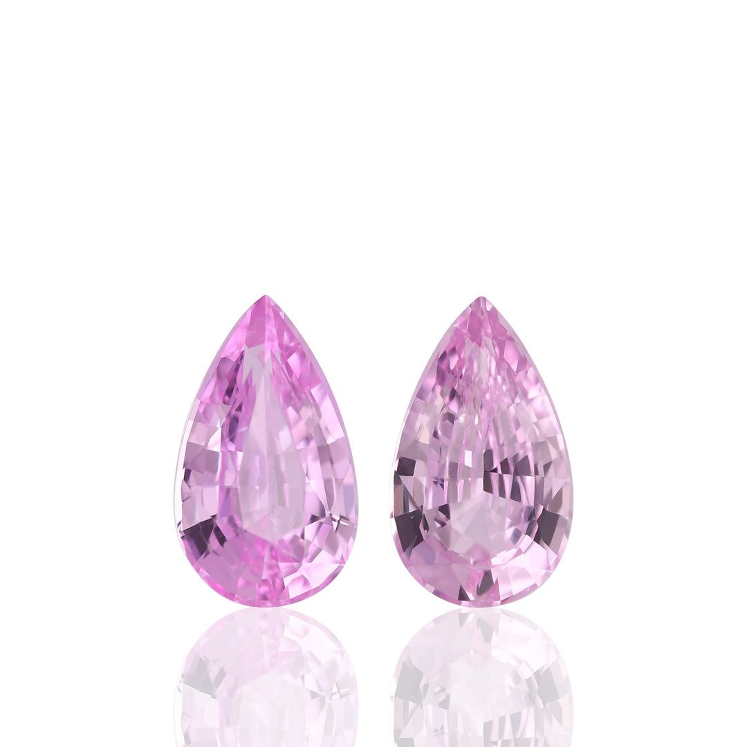 4.14 Carat Peach MADAGASCAR Pear Sapphires Pair