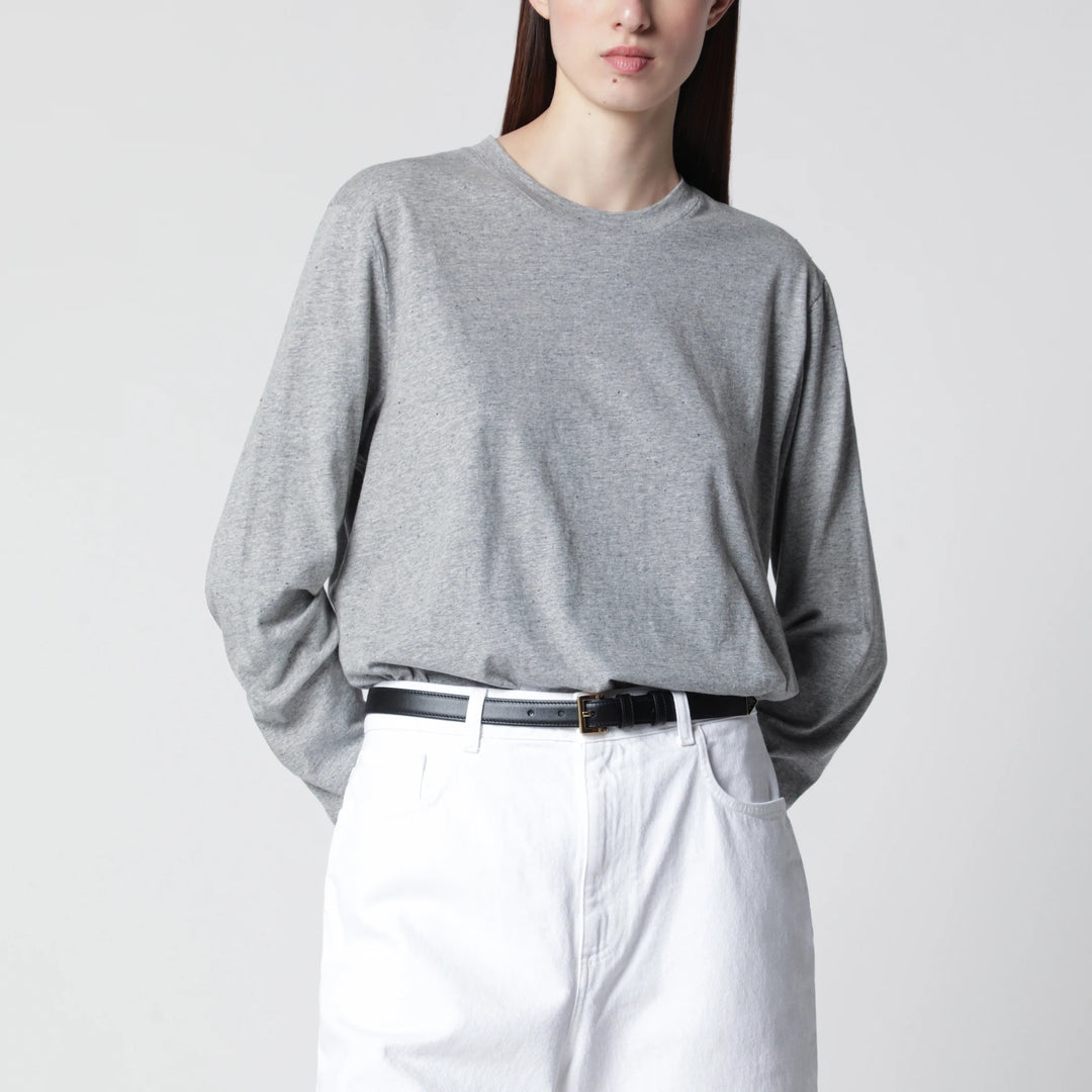 Róhe - Light grey mélange long-sleeve T-shirt