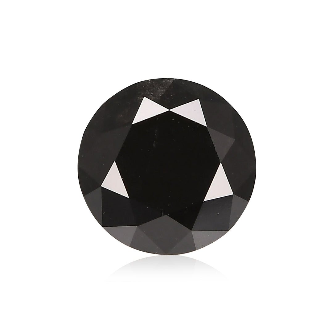 3.43 Carat Fancy Black Round Brilliant Diamond  GIA