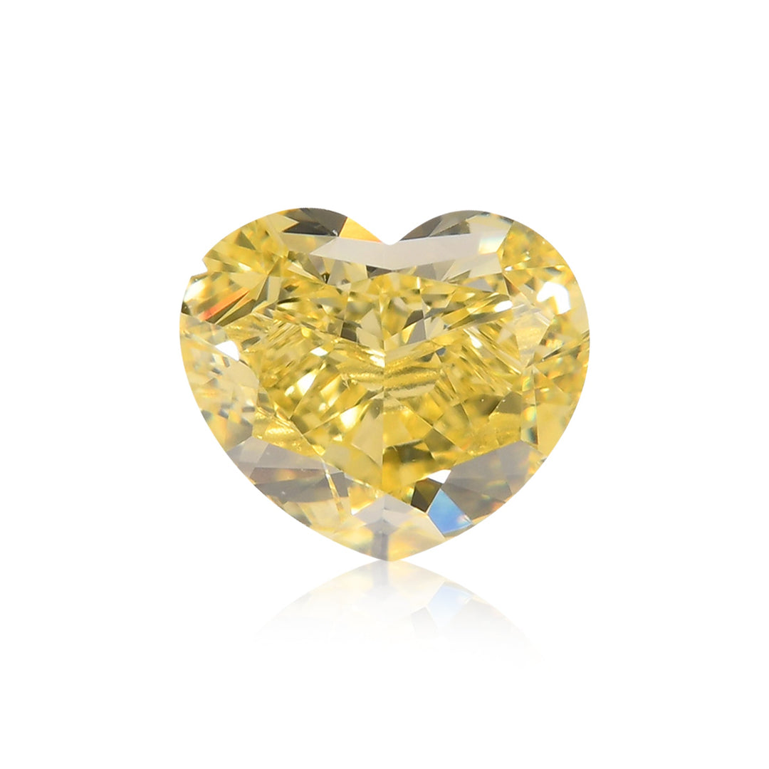 1.00 Carat Fancy Intense Yellow HEART Diamond VS1 GIA
