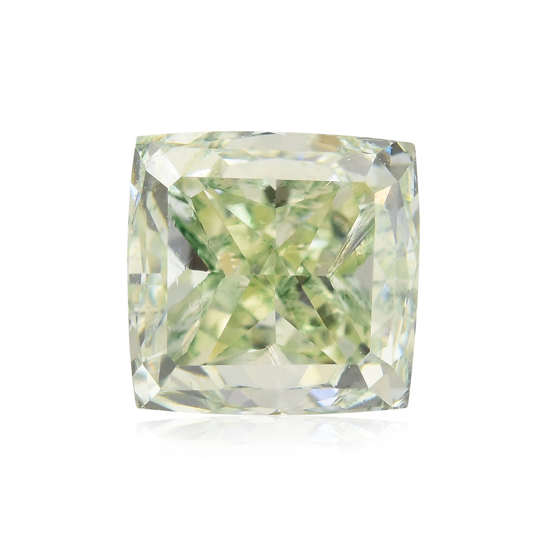 1.15 Carat Fancy Yellowish Green Cushion Diamond VS2 GIA