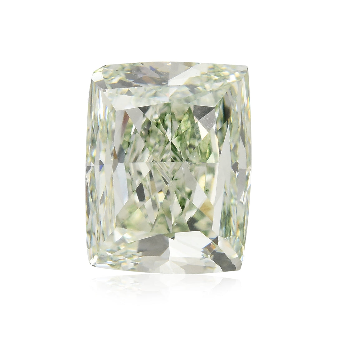 2.56 Carat Fancy Yellowish Green Cushion Diamond VS2 GIA