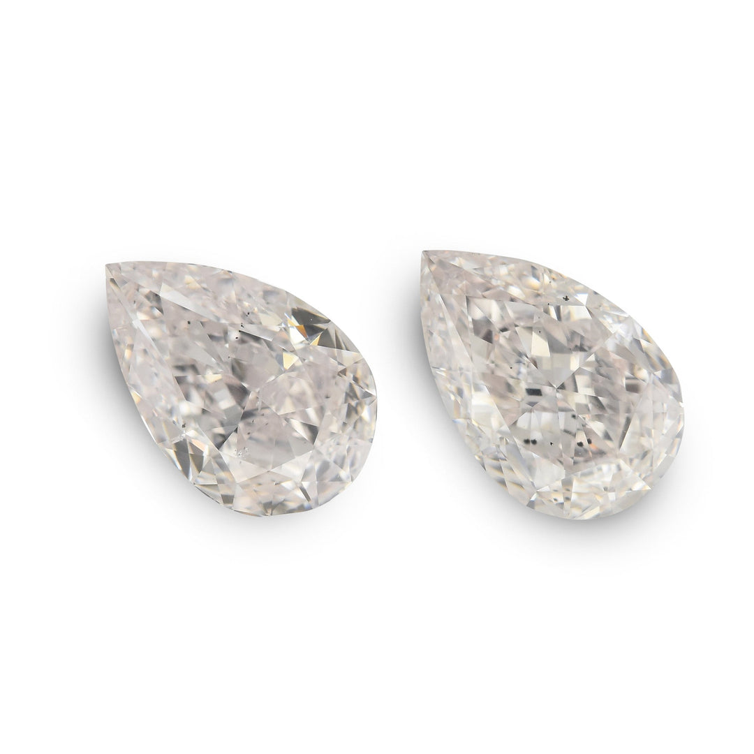 2.18 Carat Very Light Pink Pear Diamonds SI2