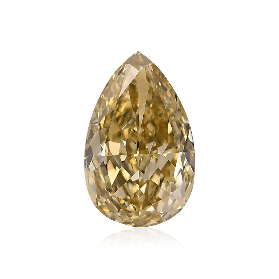 1.01 Carat Fancy Brownish Yellow Pear Diamond VVS2 GIA